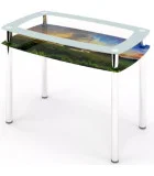 Glass dining table D-07-1 with tempered glass and chrome legs order